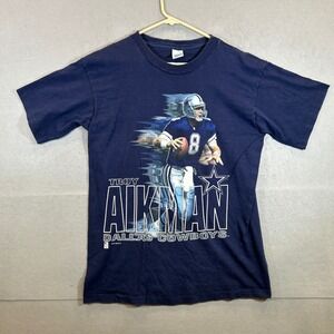 Vintage T-Shirt Men's Large Troy Aikman Dallas Cowboys Salem USA Single Stitch